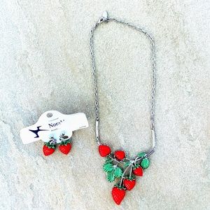 1930s Art Deco Strawberry Necklace and Earrings